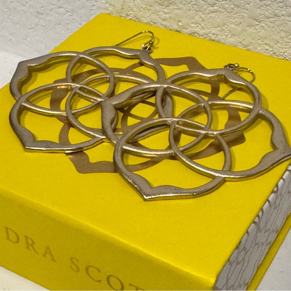 Kendra Scott Rajan Silver Drop Earrings | Retired HTF Designer Statement - Picture 4 of 5